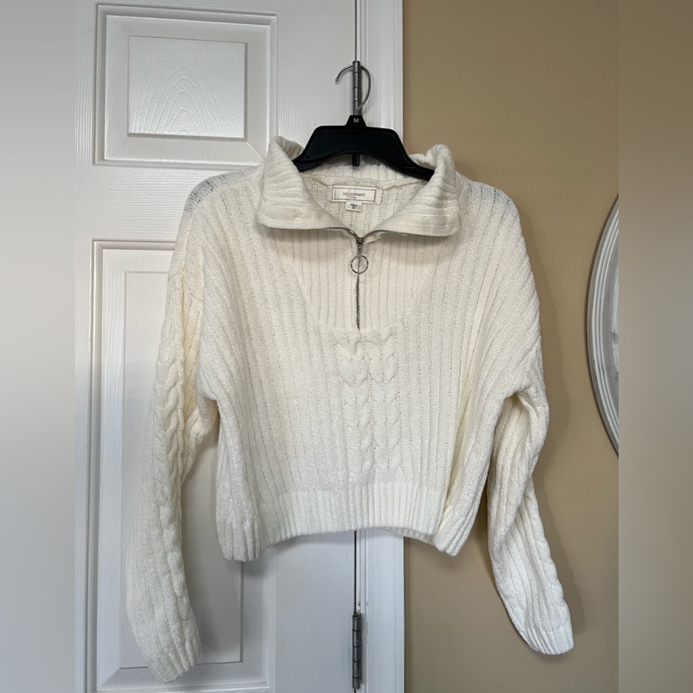 Cream No Comment crop top sweater